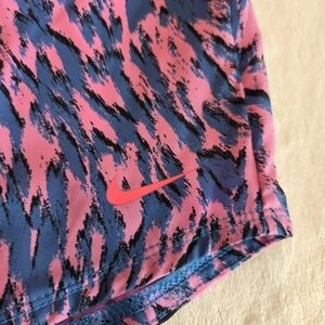 Nike One Kids' Training Shorts - Pink & Blue Animal Print - Size Large Dri-Fit